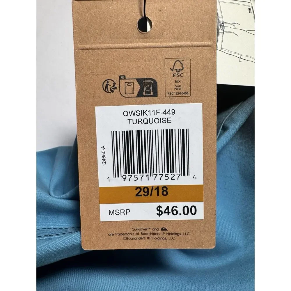 Quiksilver Boardshorts 29 18 Mens Turquoise Ombre Swim Trunks NWT
